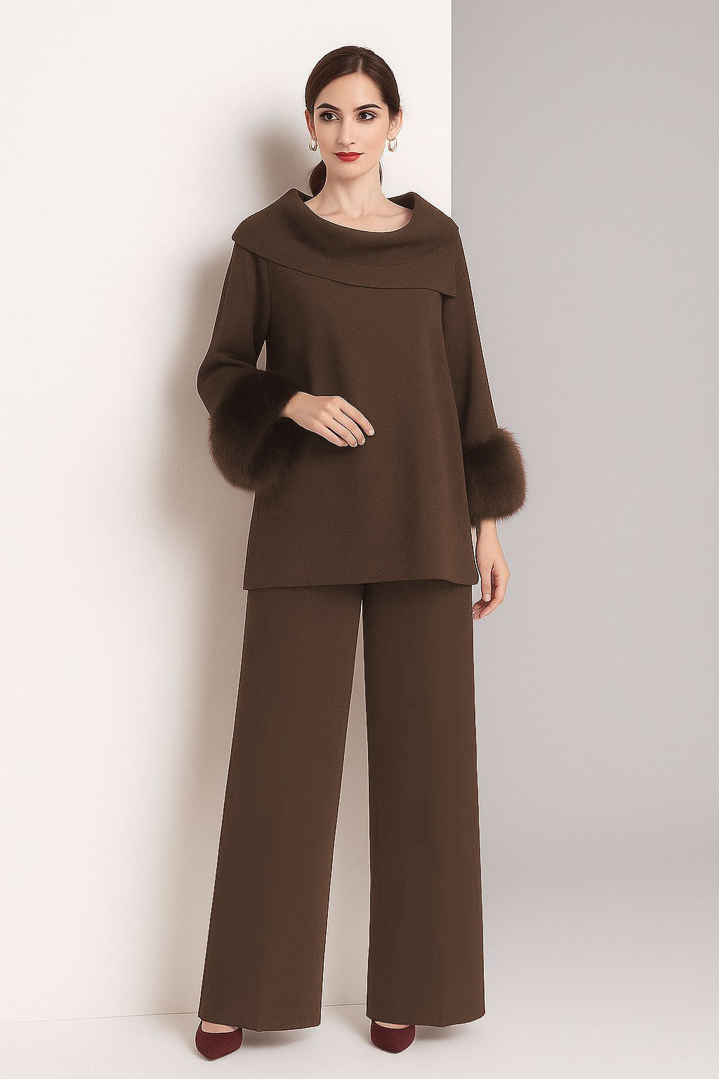 Cowl Fur Set | Chocolate