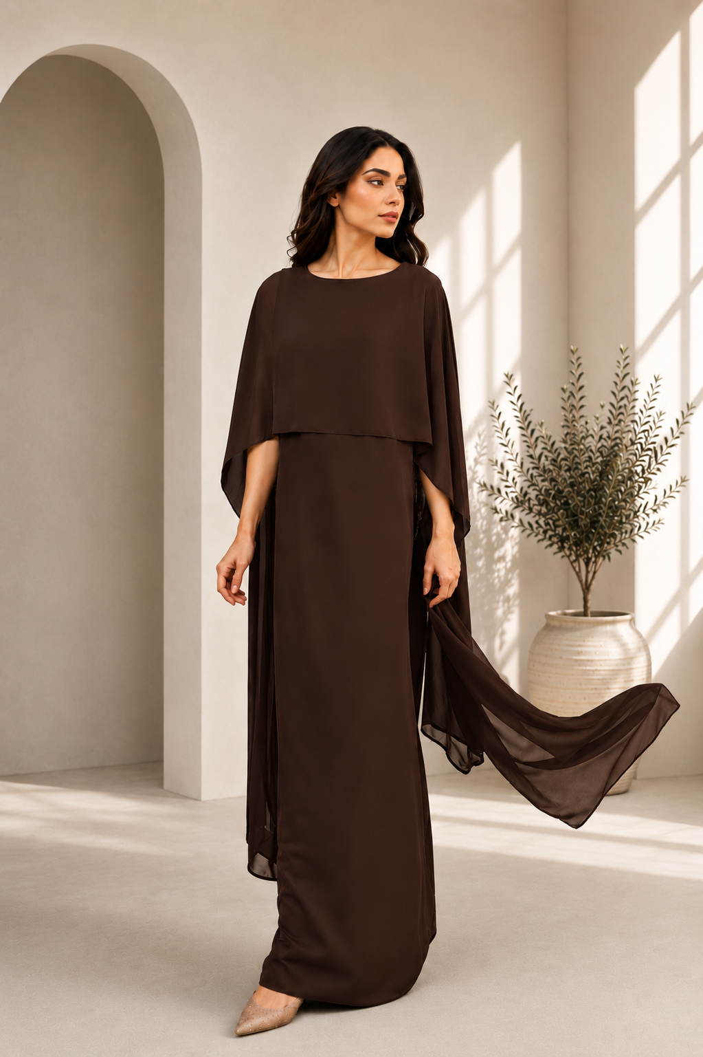 Half Cape Dress