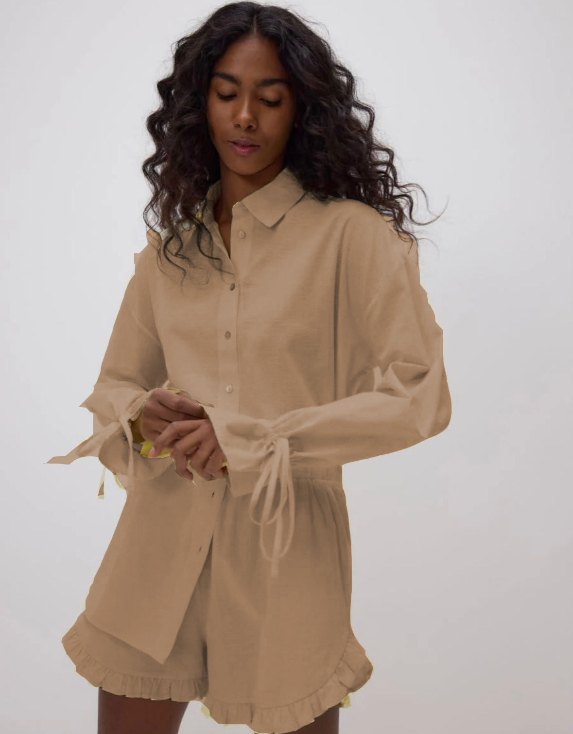 Bow Cuff Button Down | Pastels