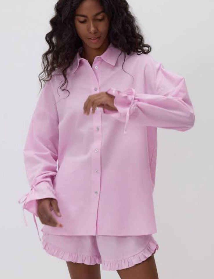 Bow Cuff Button Down | Pastels