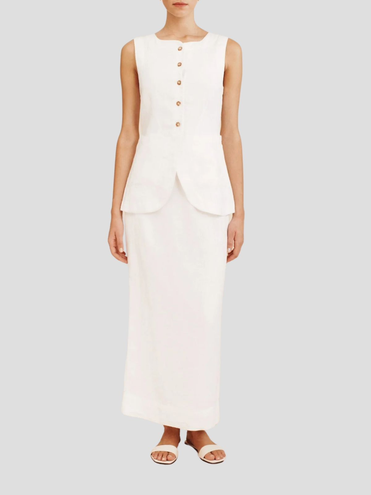 Linen Vest White
