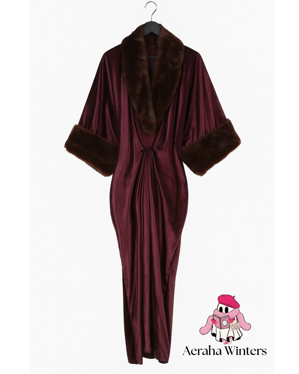 Fur Velvet Kaftaan | Plum