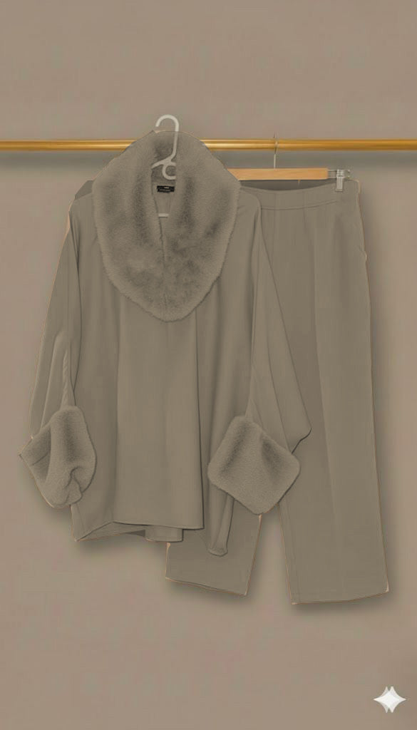 V Fur Set | Ombre Black Brown