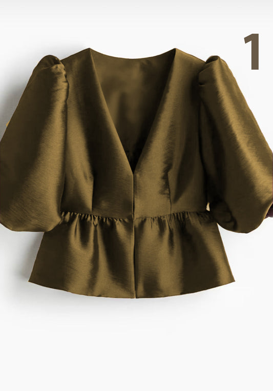 Raw Silk Peplum