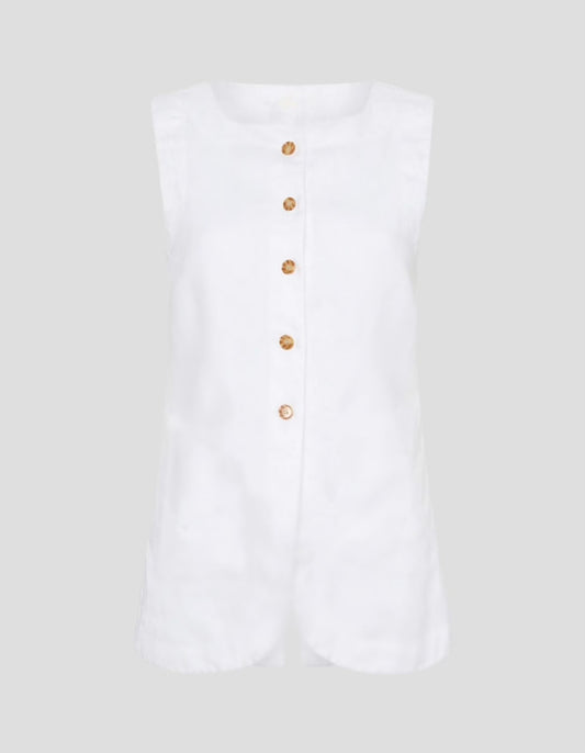 Linen Vest White
