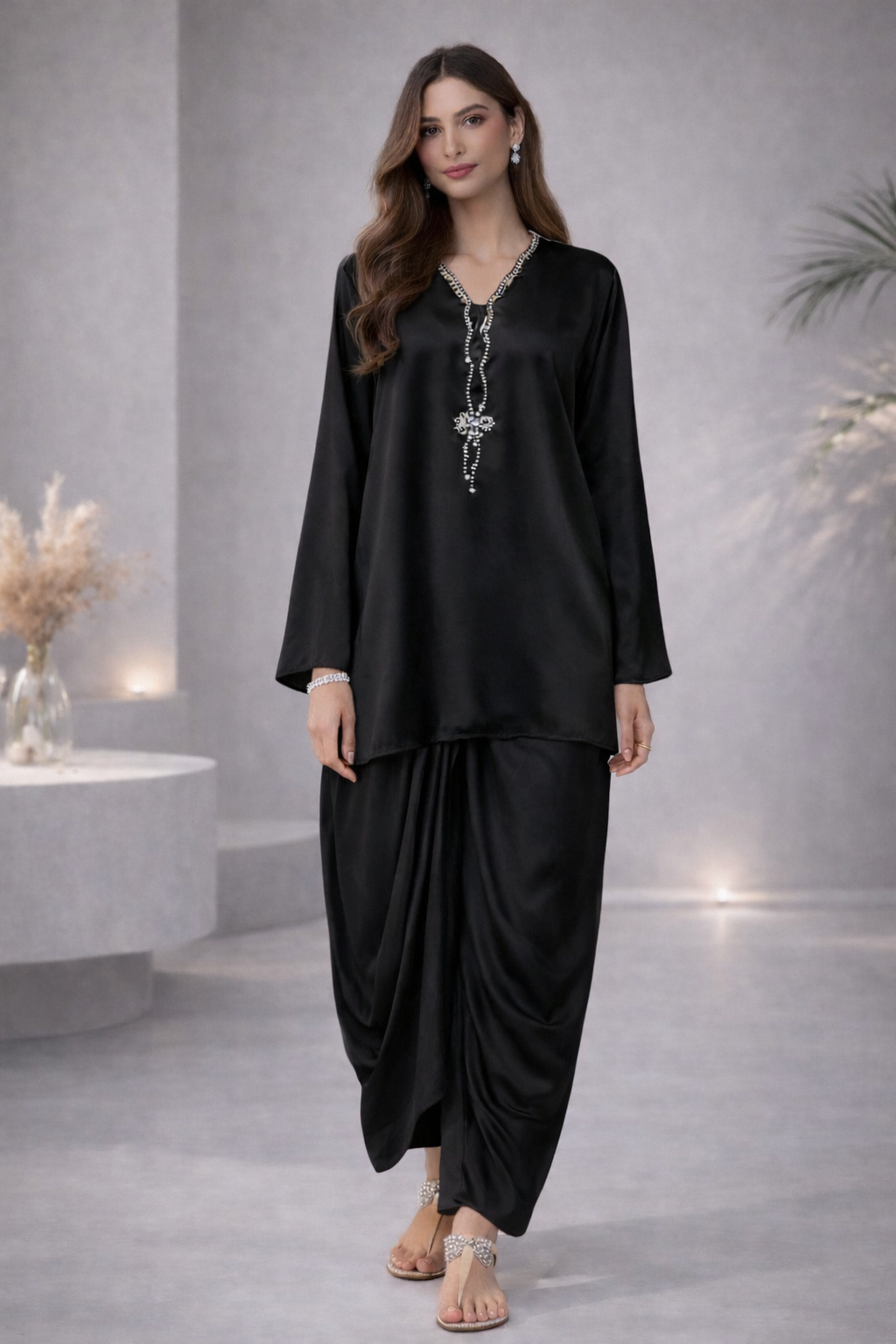 Fuse Silk Dhoti Set