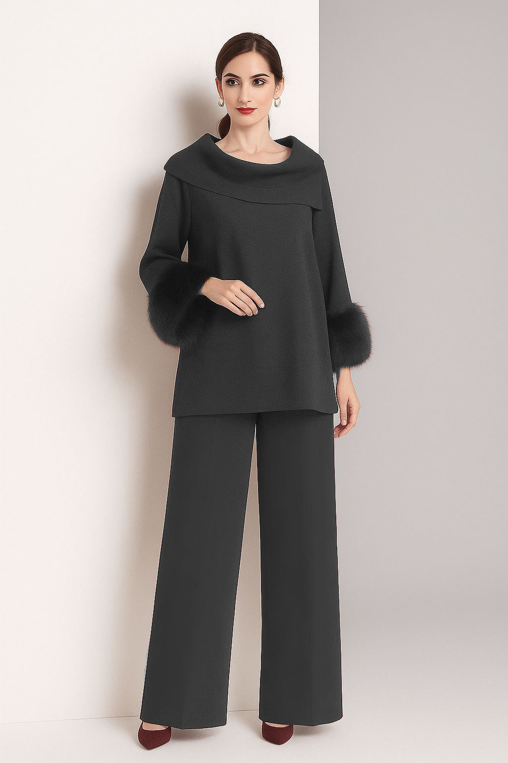 Cowl Fur Set | Black