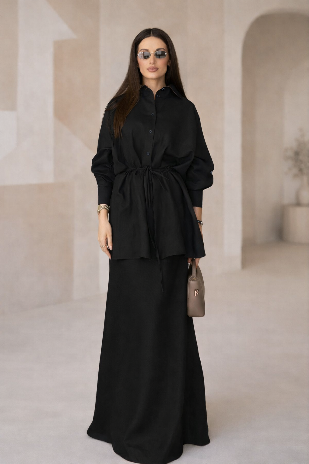 Bow-Tie Skirt Set | Black