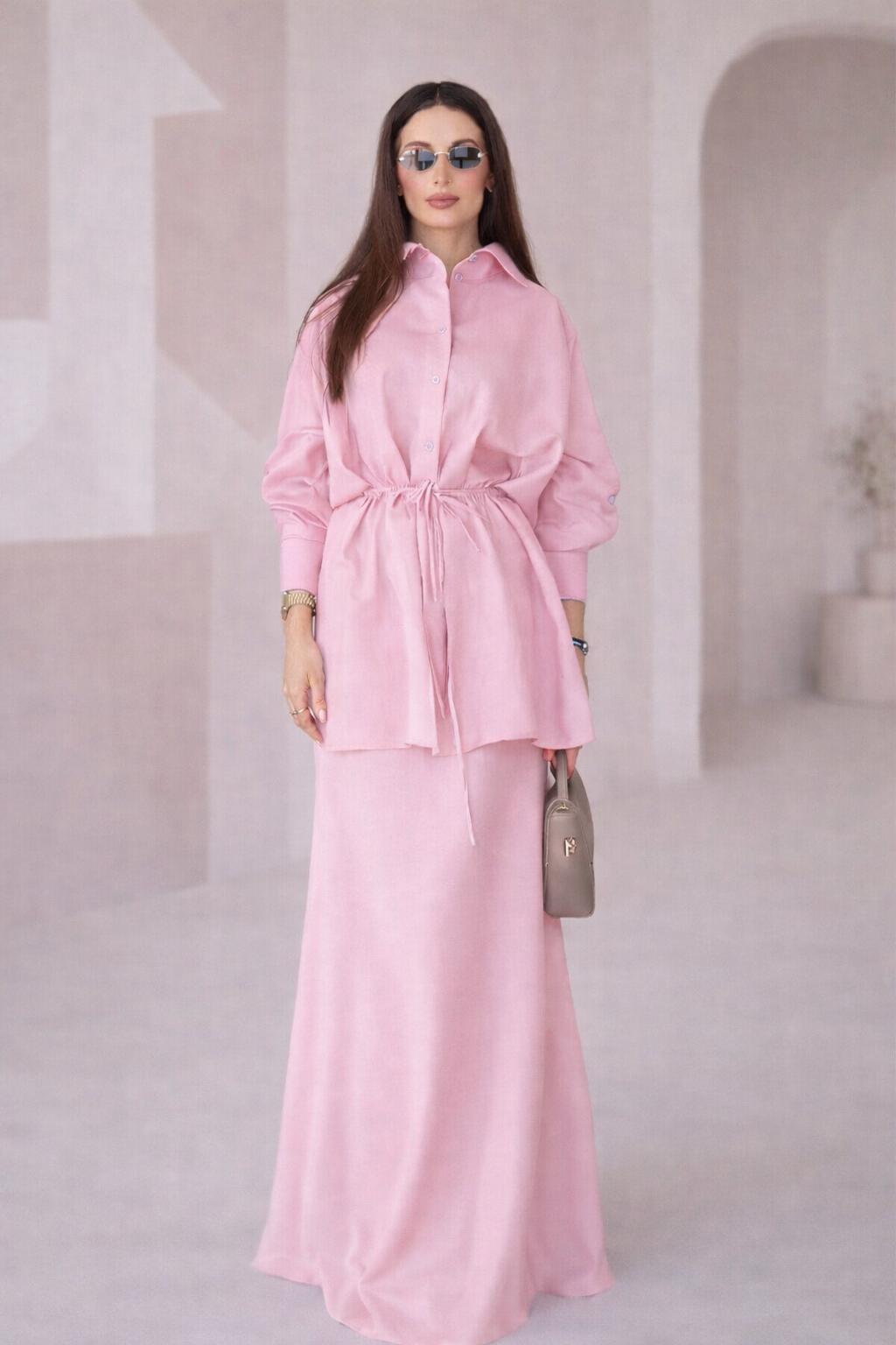 Bow-Tie Skirt Set | Pink