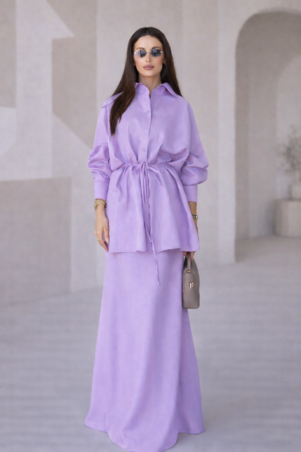 Bow-Tie Skirt Set | Lilac