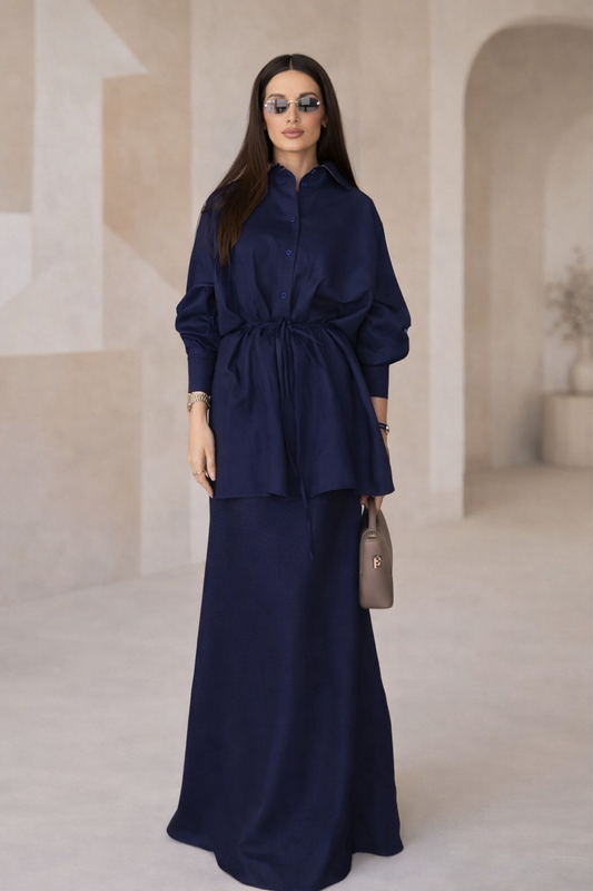 Bow-Tie Skirt Set | Dark Blue