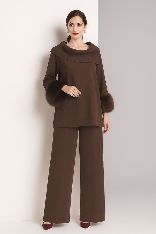 Cowl Fur Set | Chocolate