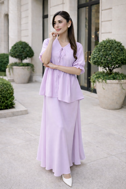 Lace-Up Skirt Set | Lilac