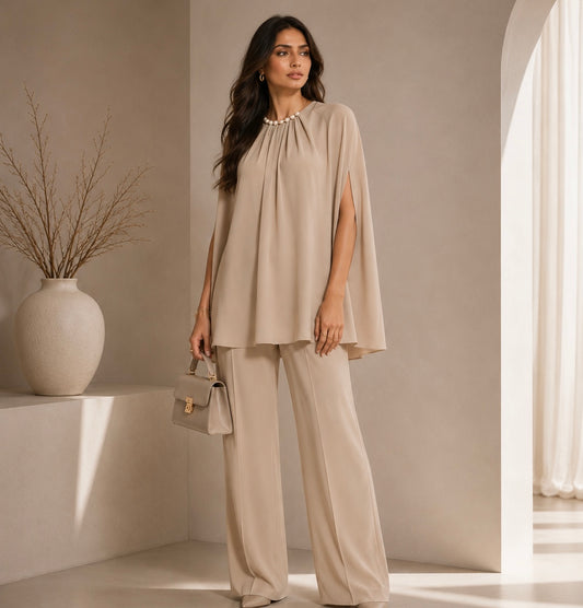 Cape Slit Set | Cream