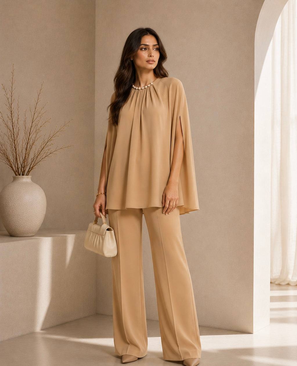 Cape Slit Set | Beige