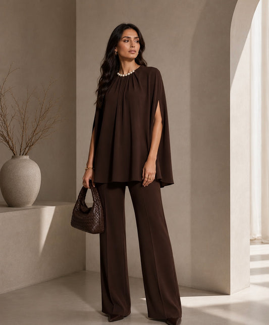 Cape Slit Set | Chocolate
