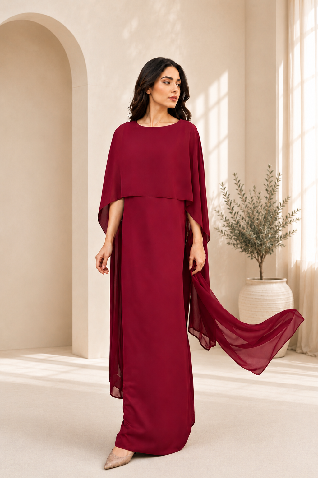 Half Cape Dress