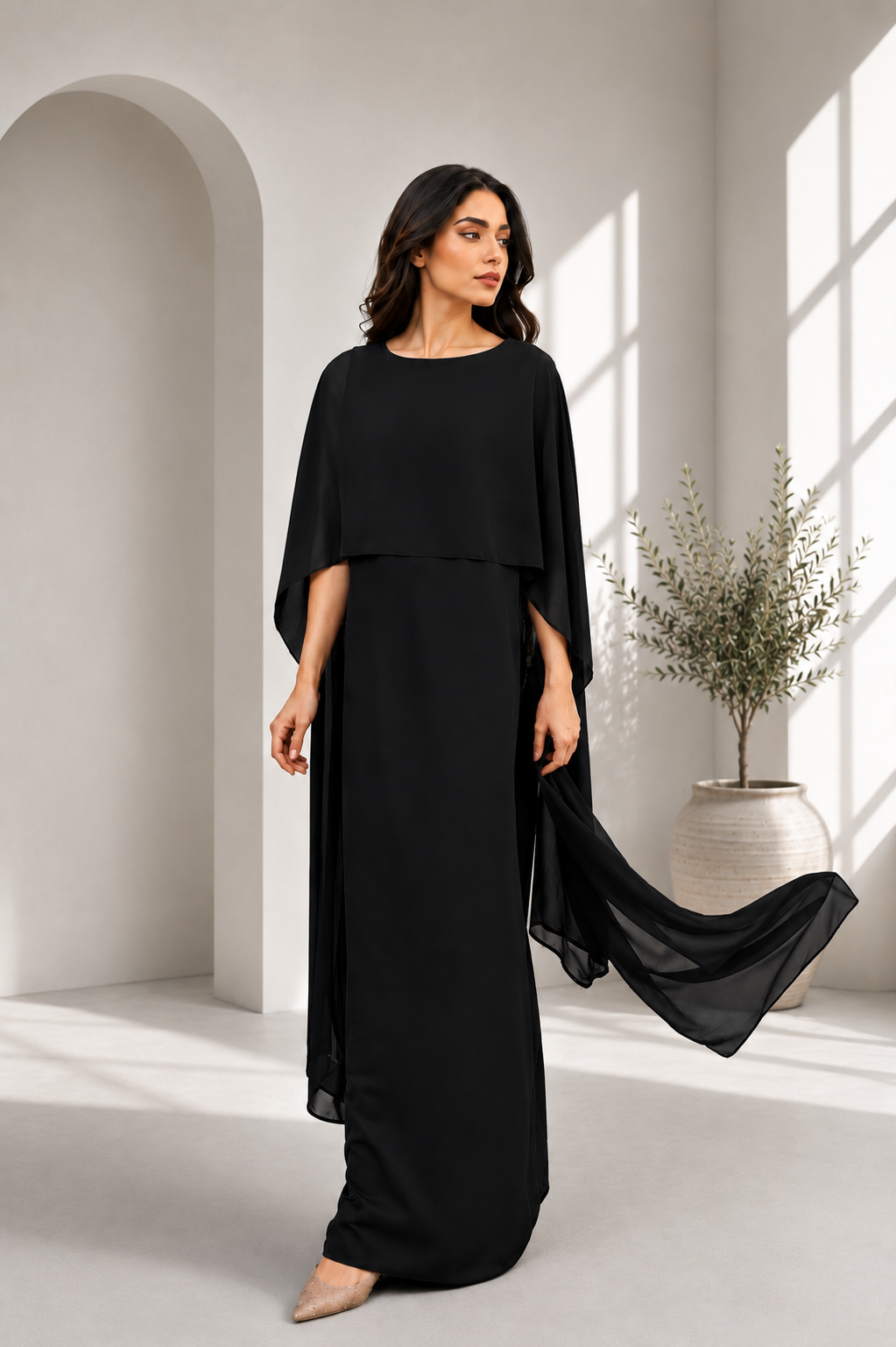 Half Cape Dress