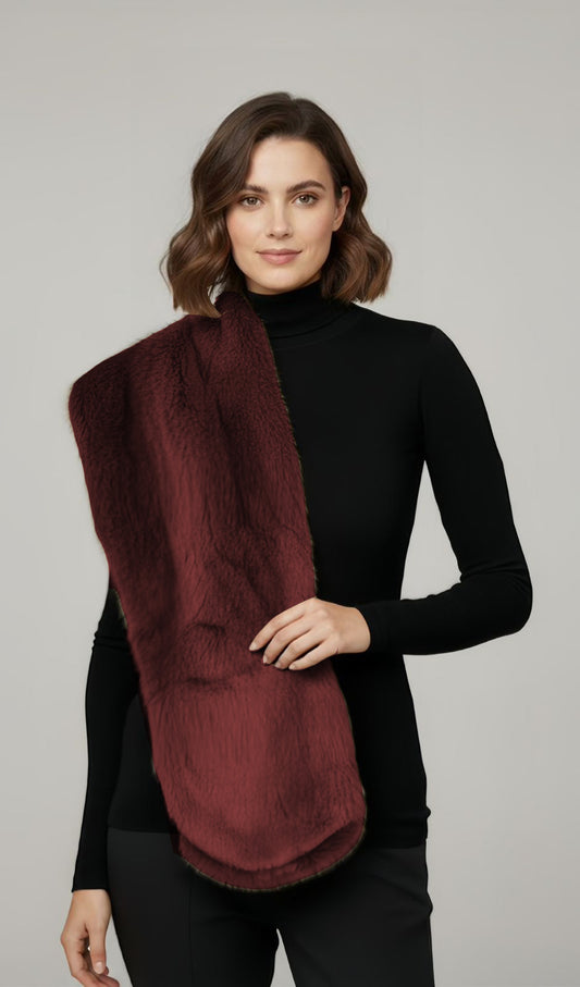 Fur Scarf -Deep Plum