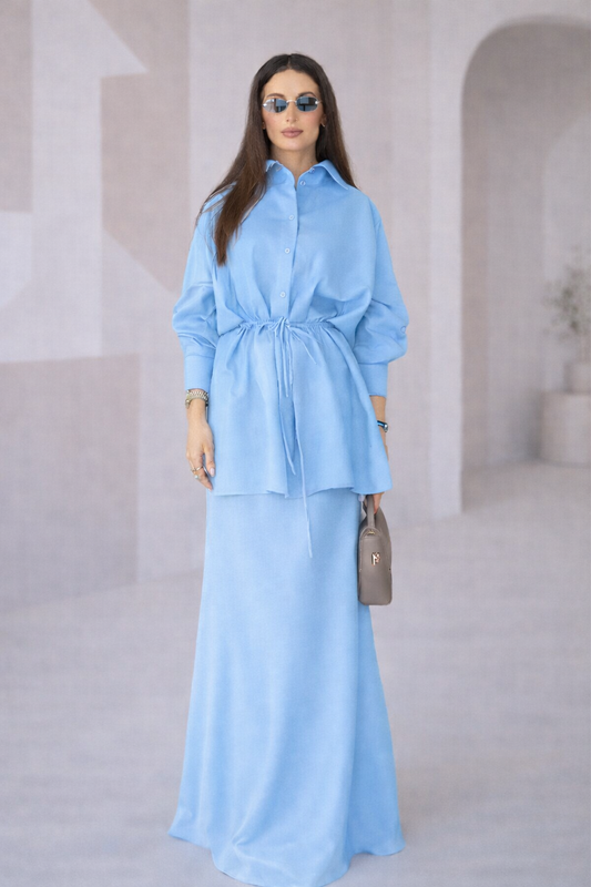 Bow-Tie Skirt Set | Sky Blue