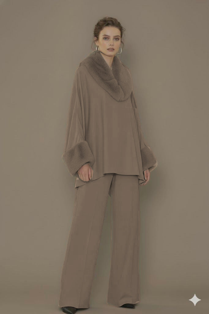 V Fur Set | Ombre Black Brown