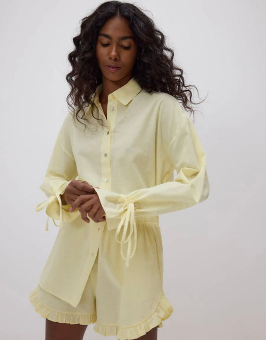 Bow Cuff Button Down | Pastels