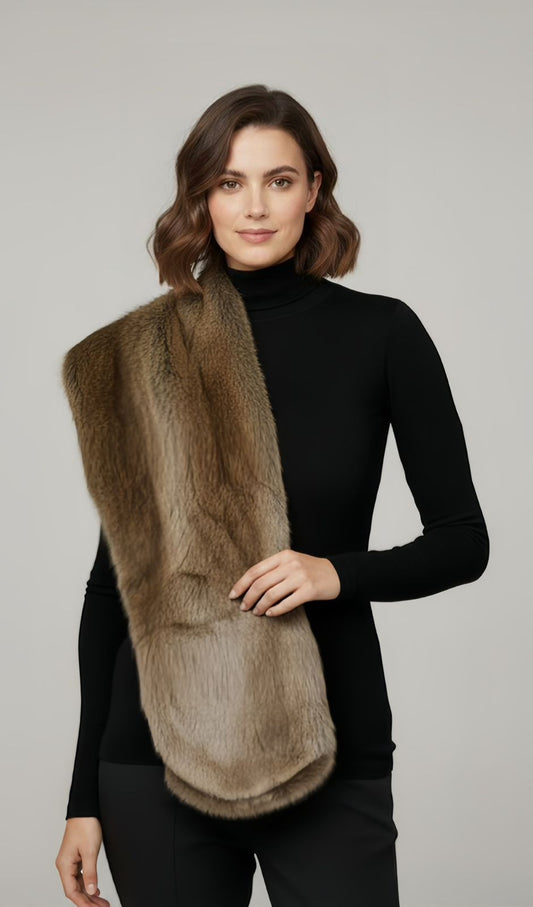 Fur Scarf - Mouse Brown Ombrè
