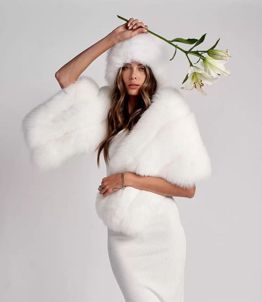 Fur Scarf - White