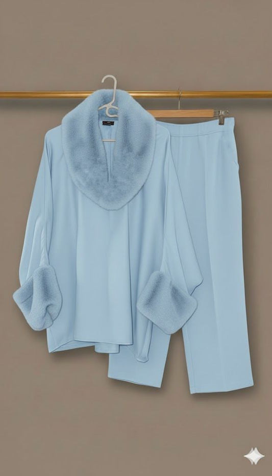 V Fur Set | Ice Blue